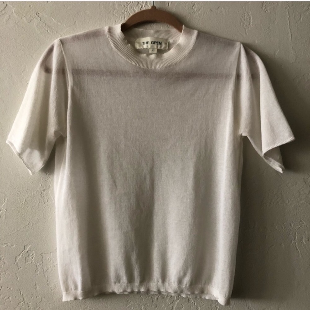 Two SHEER Tops. Cream & White. Perfect condition.